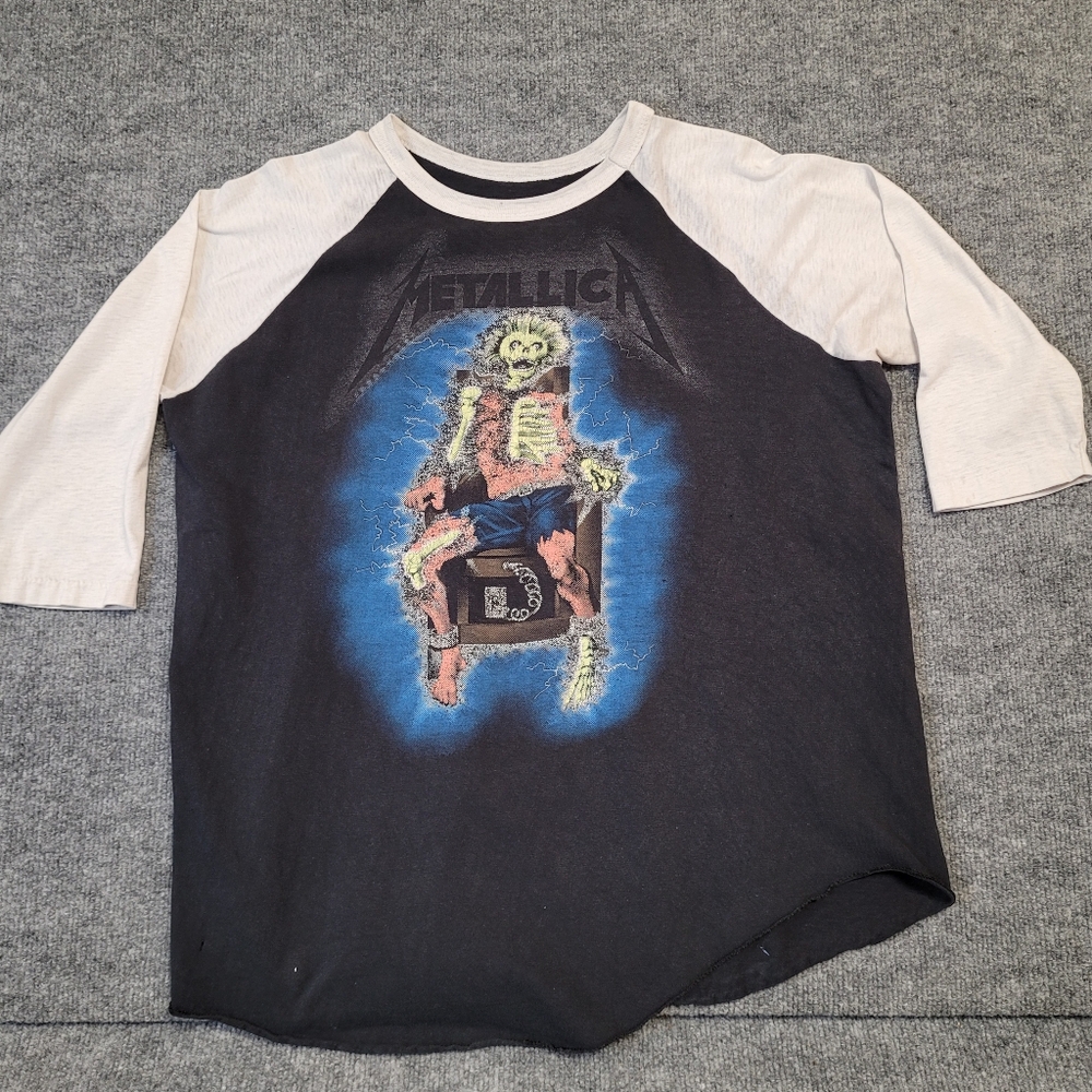 Vintage Metallica Up Your A** Raglan Shirt - Black and White